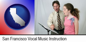 a singing lesson, aka a voice lesson in San Francisco, CA