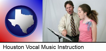 a singing lesson, aka a voice lesson in Houston, TX